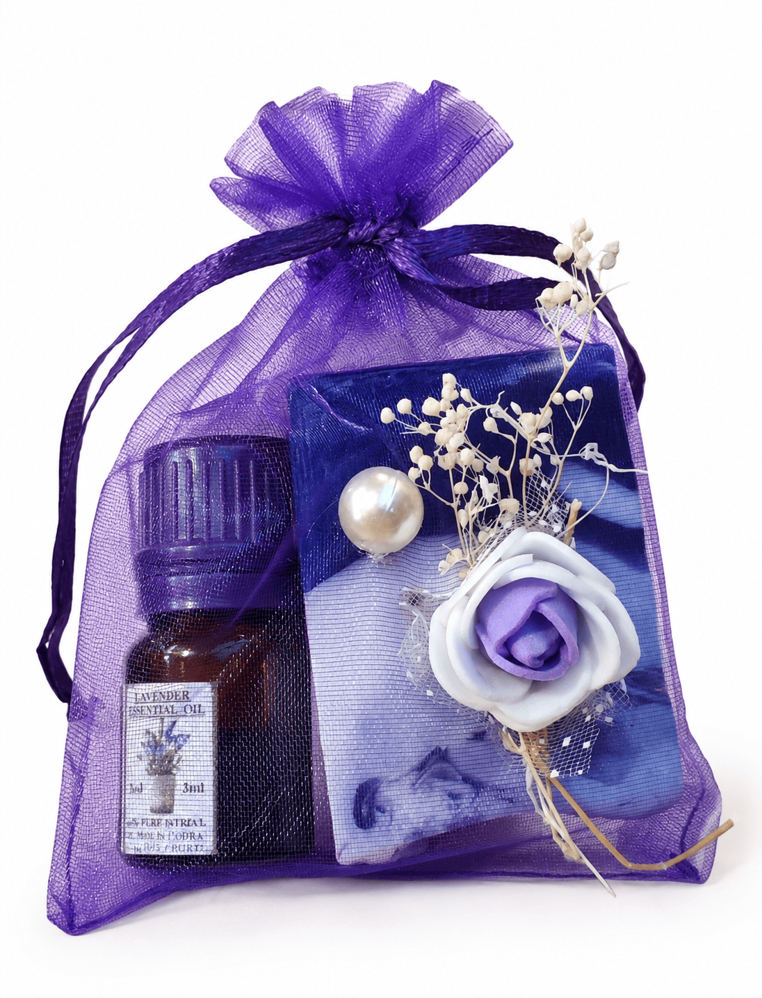 Gift set — Soap Shop Kami: eterično ulje lavande i mali sapun u vrećici od tila